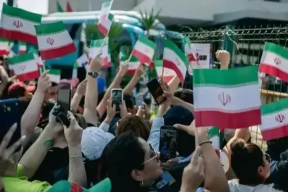 Warga Tijuana Meksiko beri dukungan terhadap Timnas Iran di Piala Dunia 2026.